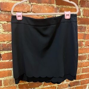 NWT size 14 LOFT cute black skirt with scalloped edge